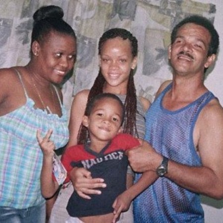 Monica Braithwaite with her ex-husband and children.